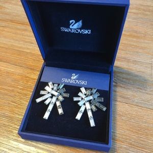 BNWT Swarovski Crystal Art Deco Clip-on Earrings